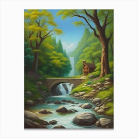 Waterfall In The Forest Canvas Print