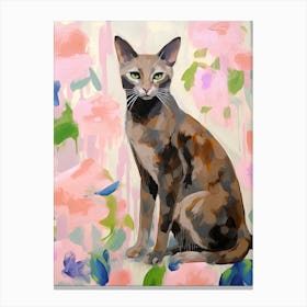 A Oriental Shorthair Cat Painting, Impressionist Painting 2 Canvas Print
