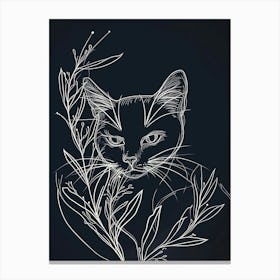 Ojos Azules Cat Minimalist Illustration 4 Canvas Print