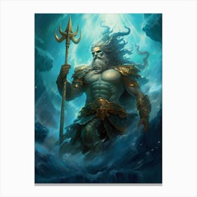  Painting Of The Greek God Poseidon 2 Canvas Print