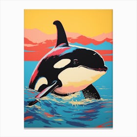 Pop Art Orca Whale 3 Canvas Print