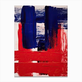 Blue And Red Brush Strokes Abstract 1 Canvas Print