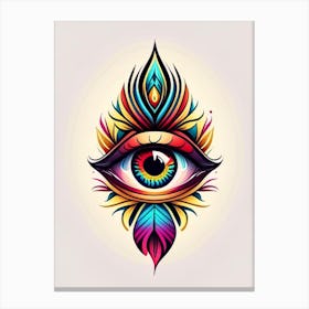 Connection, Symbol, Third Eye Tattoo 2 Canvas Print