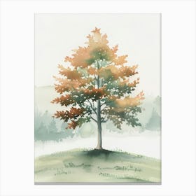 Maple Tree Atmospheric Watercolour Painting 2 Canvas Print