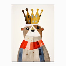 Little Sloth 1 Wearing A Crown Canvas Print