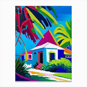 Little Cayman Cayman Islands Colourful Painting Tropical Destination Canvas Print