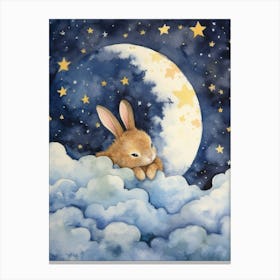 Baby Rabbit 2 Sleeping In The Clouds Canvas Print