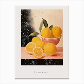 Art Deco Lemons 2 Poster Canvas Print