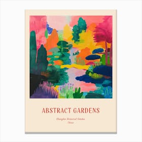Colourful Gardens Shanghai Botanical Garden China 1 Red Poster Canvas Print