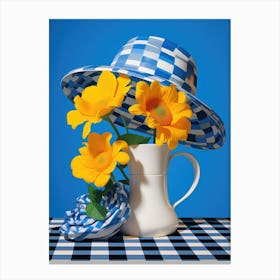 Hat And Flowers Canvas Print