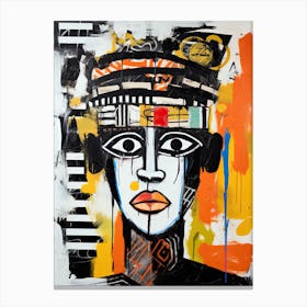 African portrait Basquiat style Canvas Print