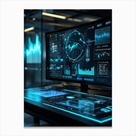 Advanced Digital Interface Showcasing Scientific Data Analysis Powered By Artificial Intelligence N (5) Canvas Print