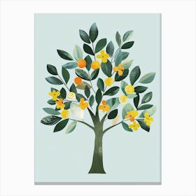 Pecan Tree Flat Illustration 4 Canvas Print