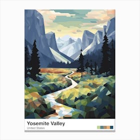 Yosemite Valley View   Geometric Vector Illustration 3 Poster Canvas Print