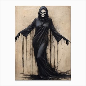 Dance With Death Skeleton Painting (78) Canvas Print
