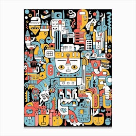 Doodle City 1 Canvas Print