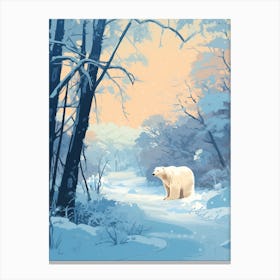 Winter Polar Bear 5 Illustration Canvas Print