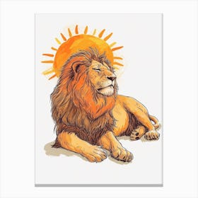 Barbary Lion Resting In The Sun Clipart 1 Canvas Print