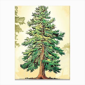 Cedar Tree Storybook Illustration 2 Canvas Print