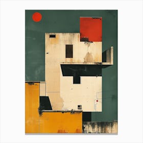 Japandi Cubist Fusion: Houses' Canvas Print