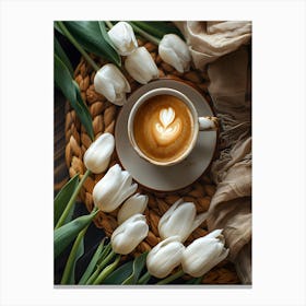 Coffee And Tulips 3 Canvas Print