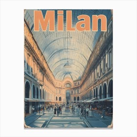 Aihrgdesign A Classic 1960s Travel Poster For Milan 2 Canvas Print