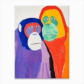 Colourful Kids Animal Art Orangutan 5 Canvas Print