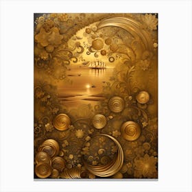 Golden Swirls Canvas Print