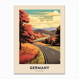 The Westweg Germany 4 Vintage Hiking Travel Poster Canvas Print