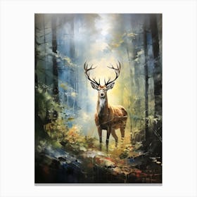 Deer In The Forest Canvas Print