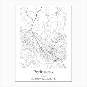 Perigueux,France Minimalist Map Canvas Print