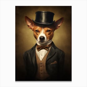 Gangster Dog Basenji Dog 4 Canvas Print