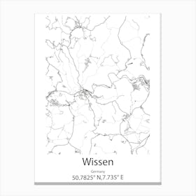 Wissen,Germany Minimalist Map Canvas Print