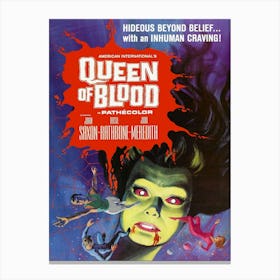Queen Of Blood, Horror Movie Poster Canvas Print