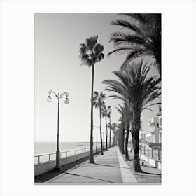 Limassol, Cyprus, Mediterranean Black And White Photography Analogue 2 Canvas Print
