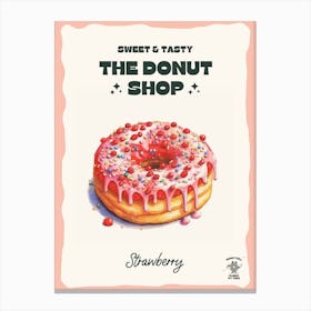 Strawberry Donut The Donut Shop 0 Canvas Print