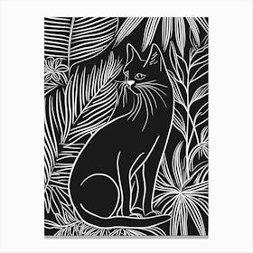 Khao Manee Cat Minimalist Illustration 4 Canvas Print