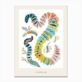 Colourful Insect Illustration Catepillar 2 Poster Canvas Print