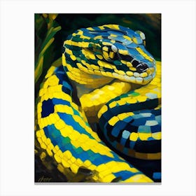 Yellow Lipped Sea Krait 3 Snake Painting Canvas Print