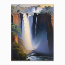Victoria Falls, Zambia And Zimbabwe Peaceful Oil Art 1 (2) Canvas Print