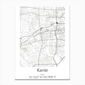 Kanie,Japan Minimalist Map Toile