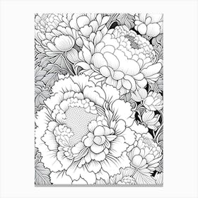 Shirley Temple Peonies 2 Drawing Canvas Print