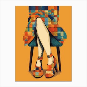 Crochet Shoes Vintage Illustration 1 Canvas Print
