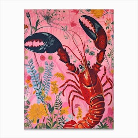 Floral Animal Painting Lobster 2 Canvas Print