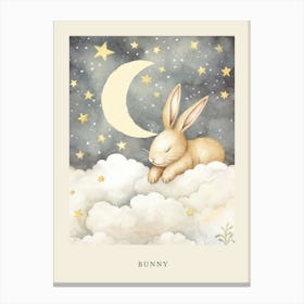 Sleeping Baby Bunny 8 Nursery Poster Canvas Print