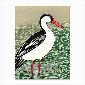Bird Canvasback Linocut Bird Canvas Print