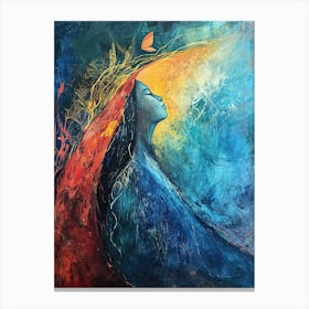 Feathered Glow, Boho Art Style 1 Canvas Print