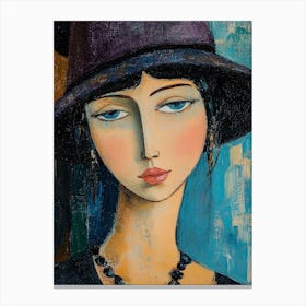 Woman In A Hat 4 Canvas Print