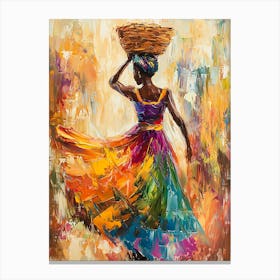 African Woman With Basket 14 Canvas Print