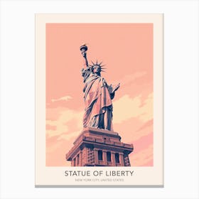 Statue Of Liberty New York City United States Travel Poster Canvas Print